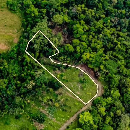 Parcel 2 seen from above by drone, boundary drawn approximately