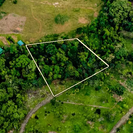 Parcel 5 seen from above by drone, boundary drawn approximately