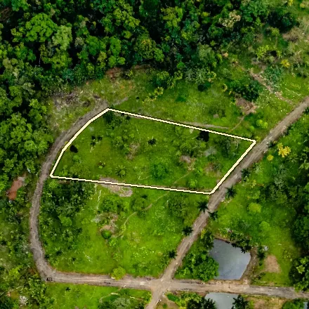 Parcel 7 seen from above by drone, boundary drawn approximately