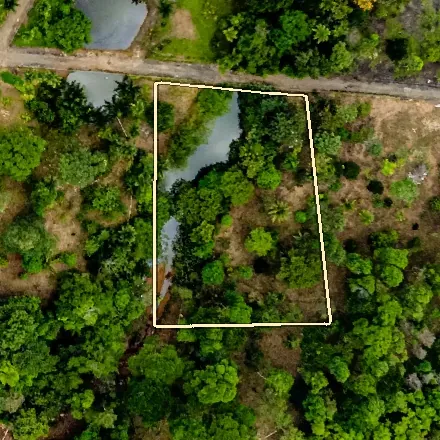 Parcel 12 seen from above by drone, boundary drawn approximately