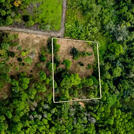 Parcel 14 seen from above by drone, boundary drawn approximately
