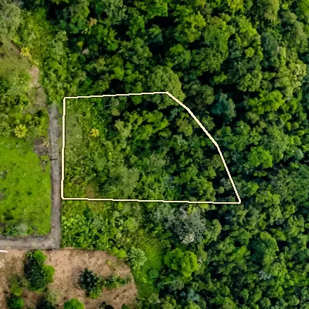 Parcel 16 seen from above by drone, boundary drawn approximately