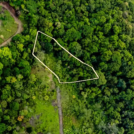 Parcel 17 seen from above by drone, boundary drawn approximately