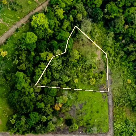Parcel 18 seen from above by drone, boundary drawn approximately