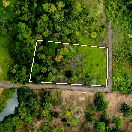 Parcel 19 seen from above by drone, boundary drawn approximately